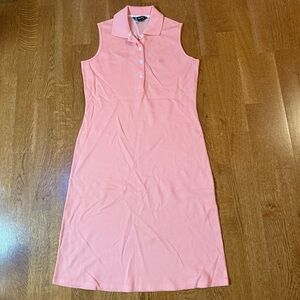 Brooks Brothers 346 Womens Polo Shirt Dress Spring Coral Sleeveless Size S NEW